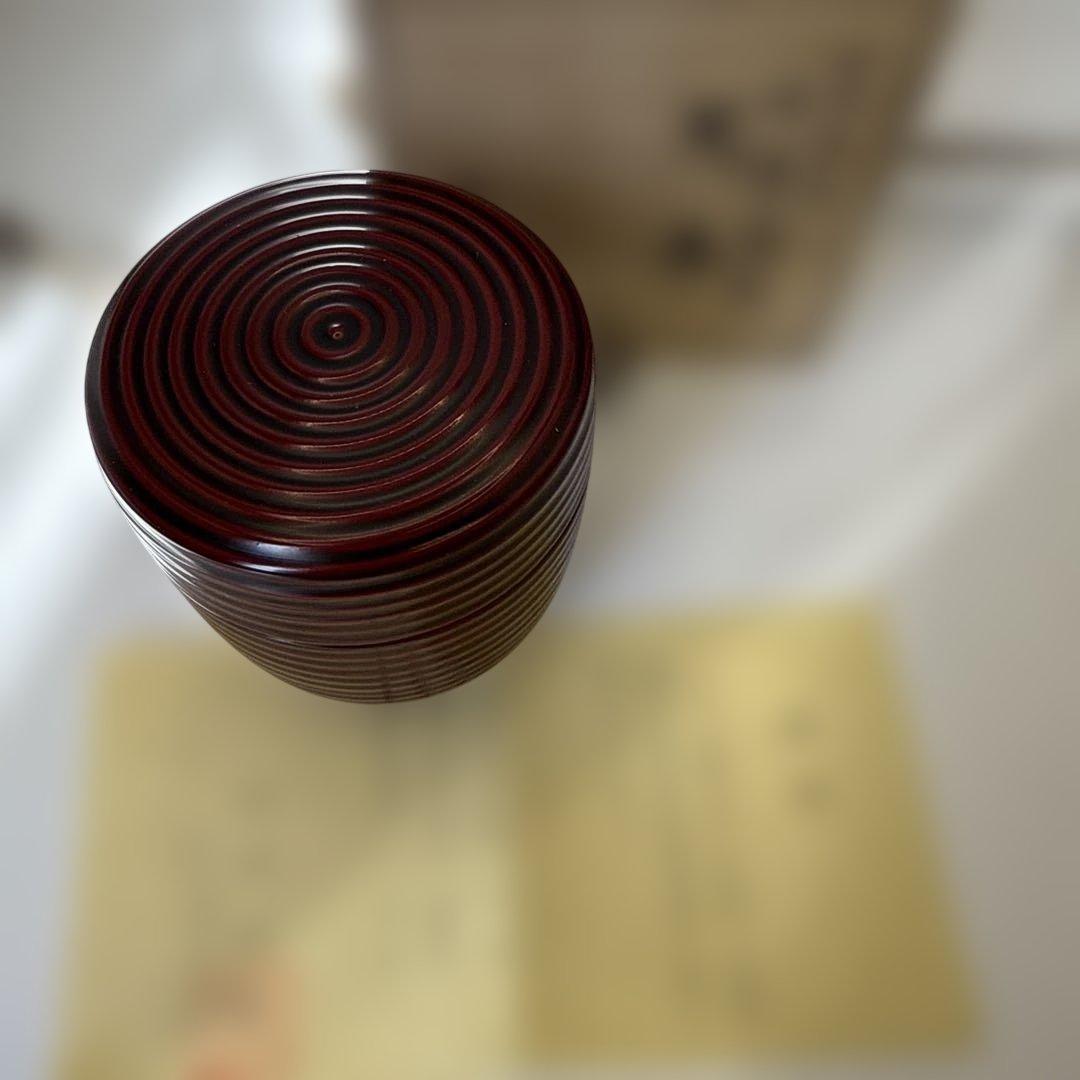 吹寄蒔絵　古川治樹　茶道具 金箔装飾 ろくろ目棗