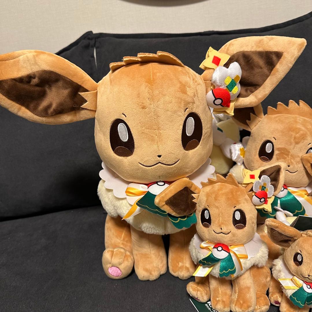 新品　ポケパーク　カントー　 ショップ　限定 イーブイ　ぬいぐるみ5体セット