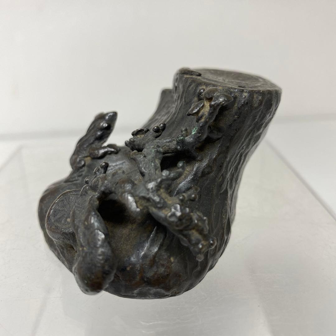 古銅　木に蛙　水滴　115g タエカ　東さ7-1124☆2F