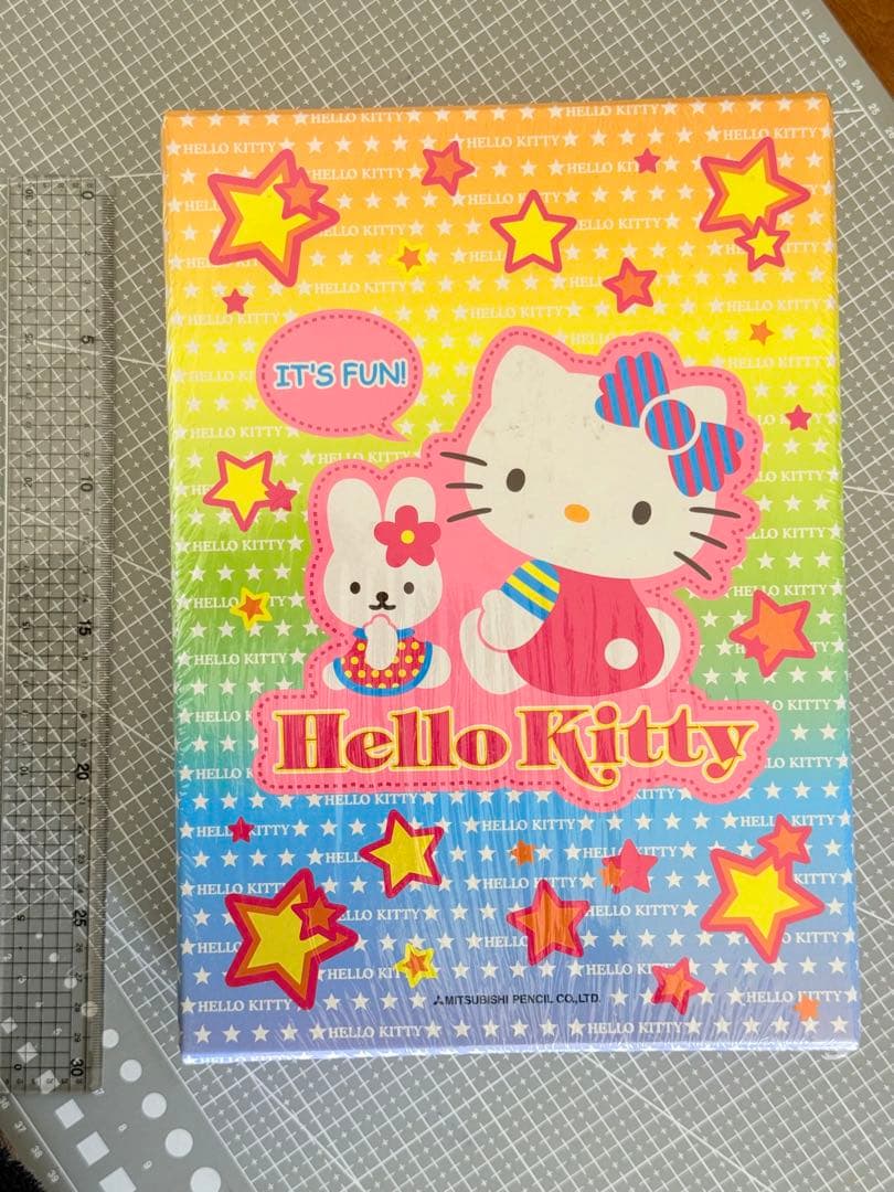 【日本製・廃盤】平成レトロハローキティ 文房具 おどうぐ箱セット 未使用