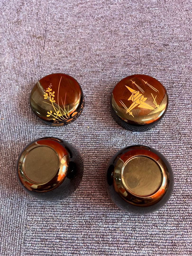 1116 茶道具　春の野　蒔絵　棗　2客　未使用