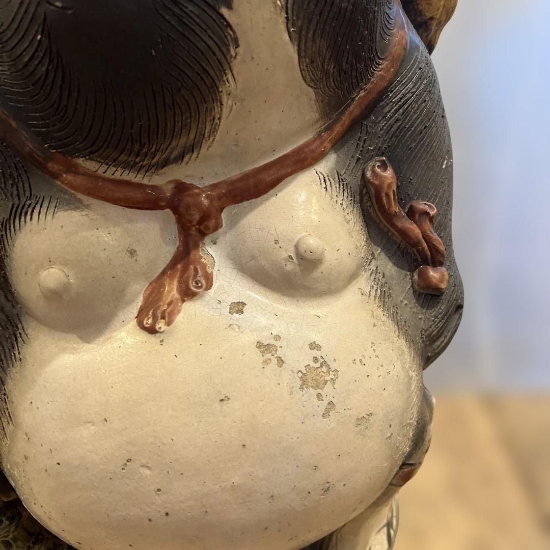 【 縁起物 】 信楽焼／たぬきの置物／他抜き／昭和レトロ／