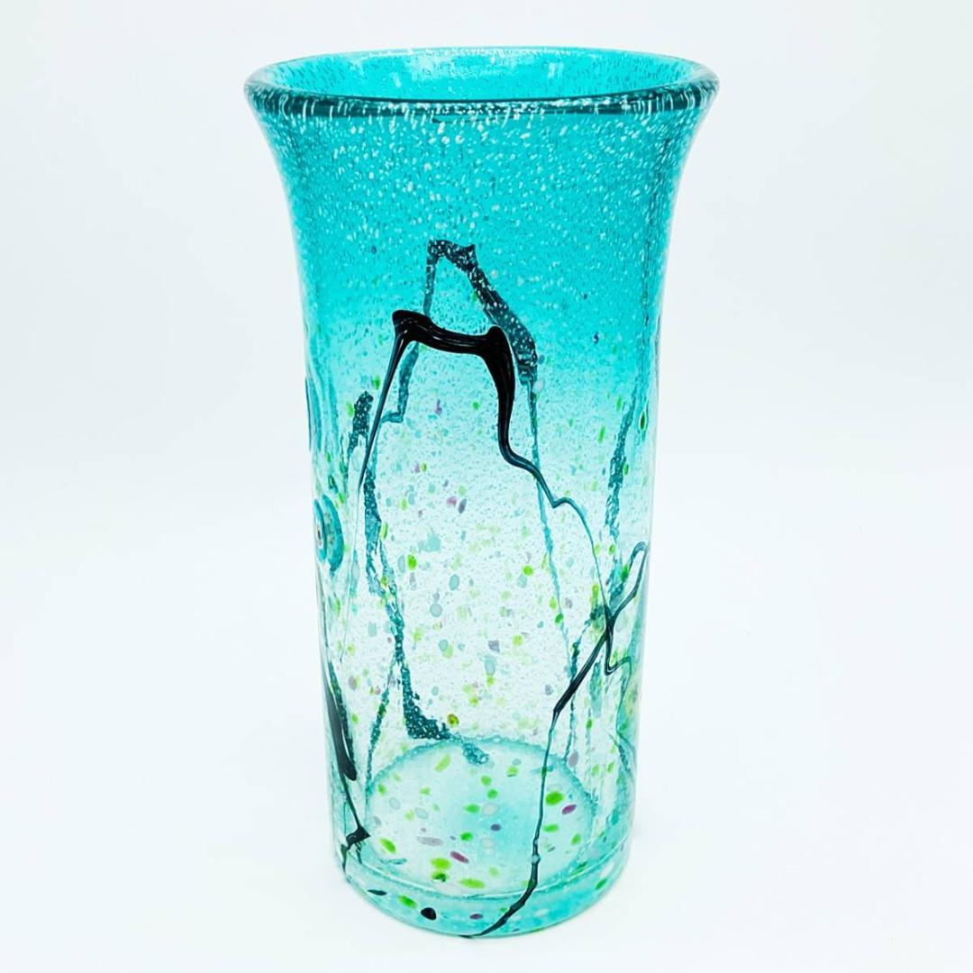 現代の名工 黒木国昭 プラチナ彩象嵌 光琳 花瓶 飾壷 作家物 20.0cm