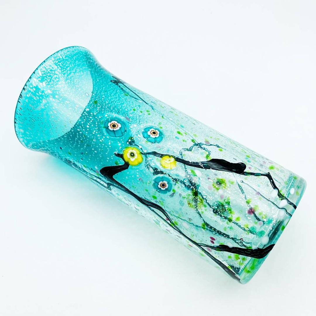 現代の名工 黒木国昭 プラチナ彩象嵌 光琳 花瓶 飾壷 作家物 20.0cm