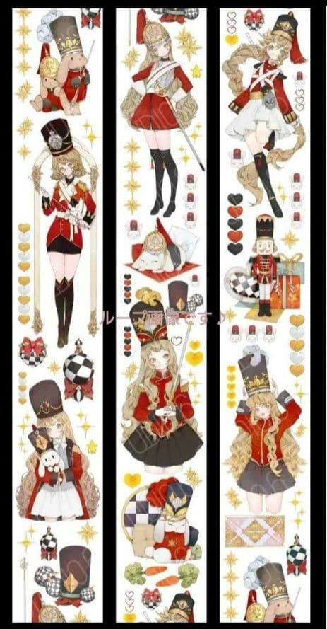 ✩のこり１✩J65＃小兔兵進行曲(PET)切り売り海外人物マステ女の子