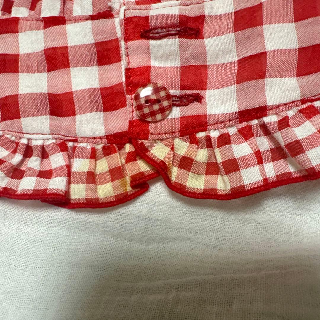 アトリエGGチェック柄犬服 フリル付き