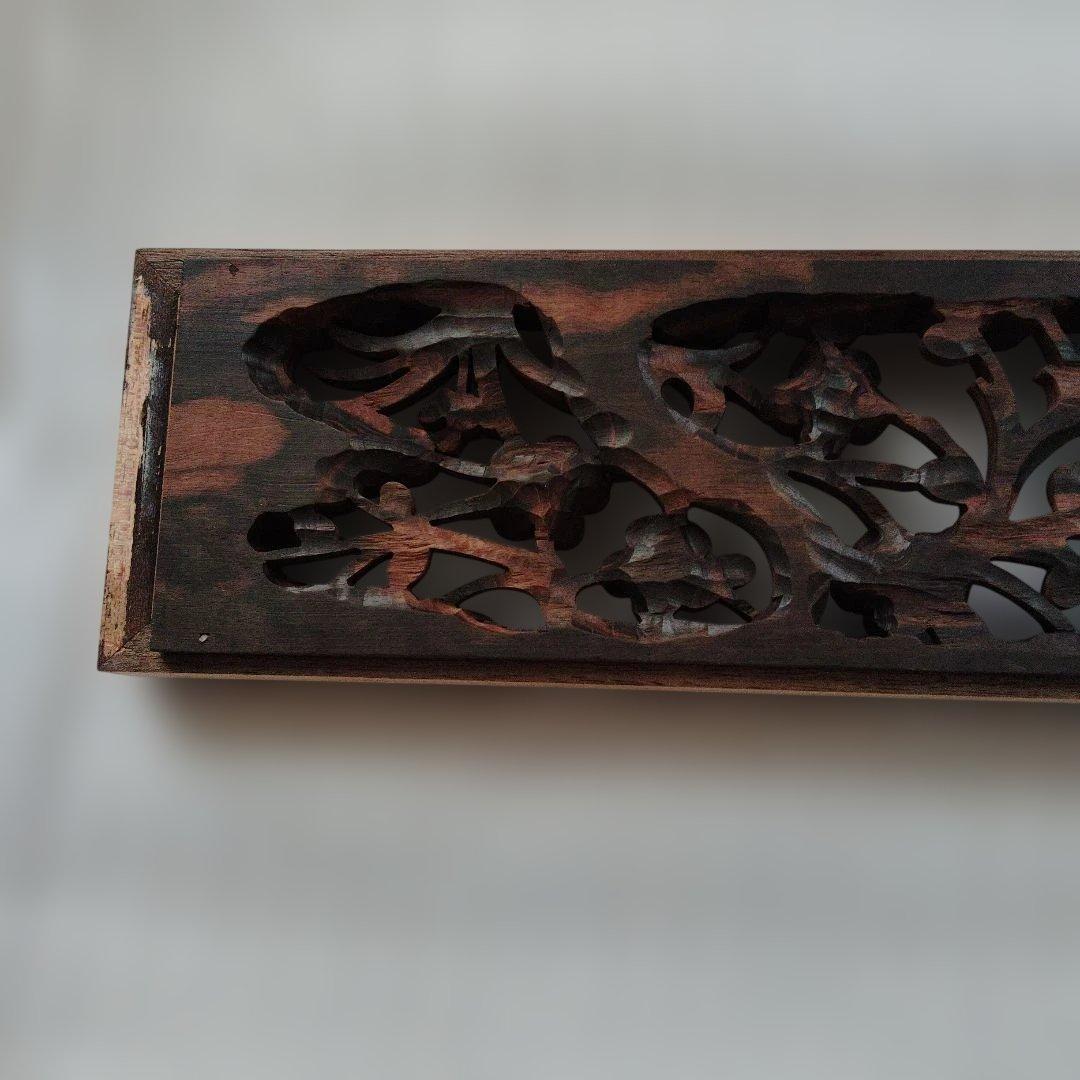 縞黒檀　欄間オープン仕上げ