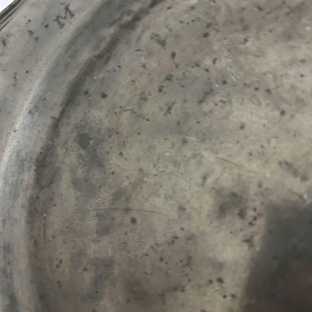 フランスアンティーク　花リムピューター 大皿　32センチ　蚤の市　仏ブロカント