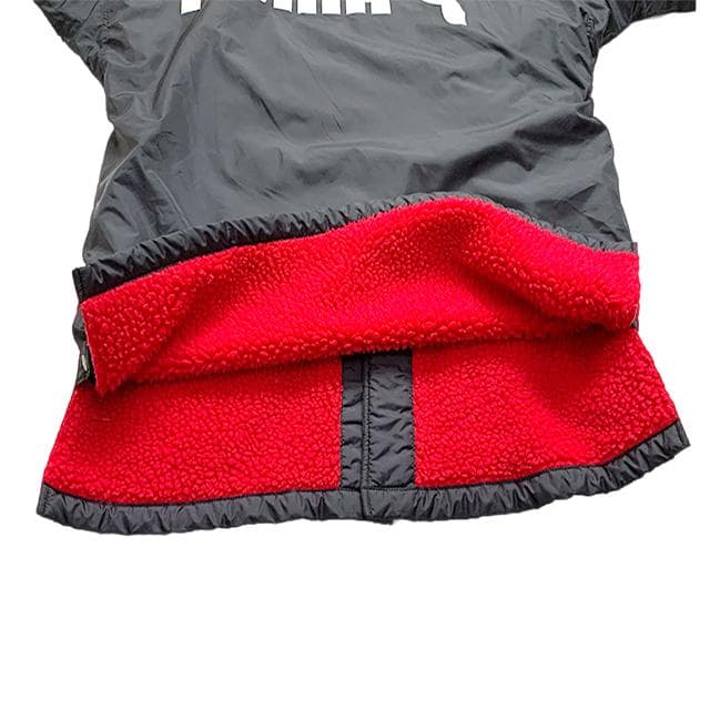 極美品✨️デカロゴ PUMA ベンチコート フリー ロング丈 黒・赤