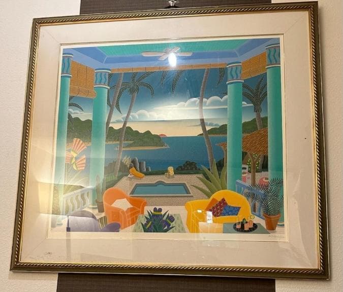 絵画　トーマス・マックナイト 「マスティクパビリオン」 額付き　国内送料無料