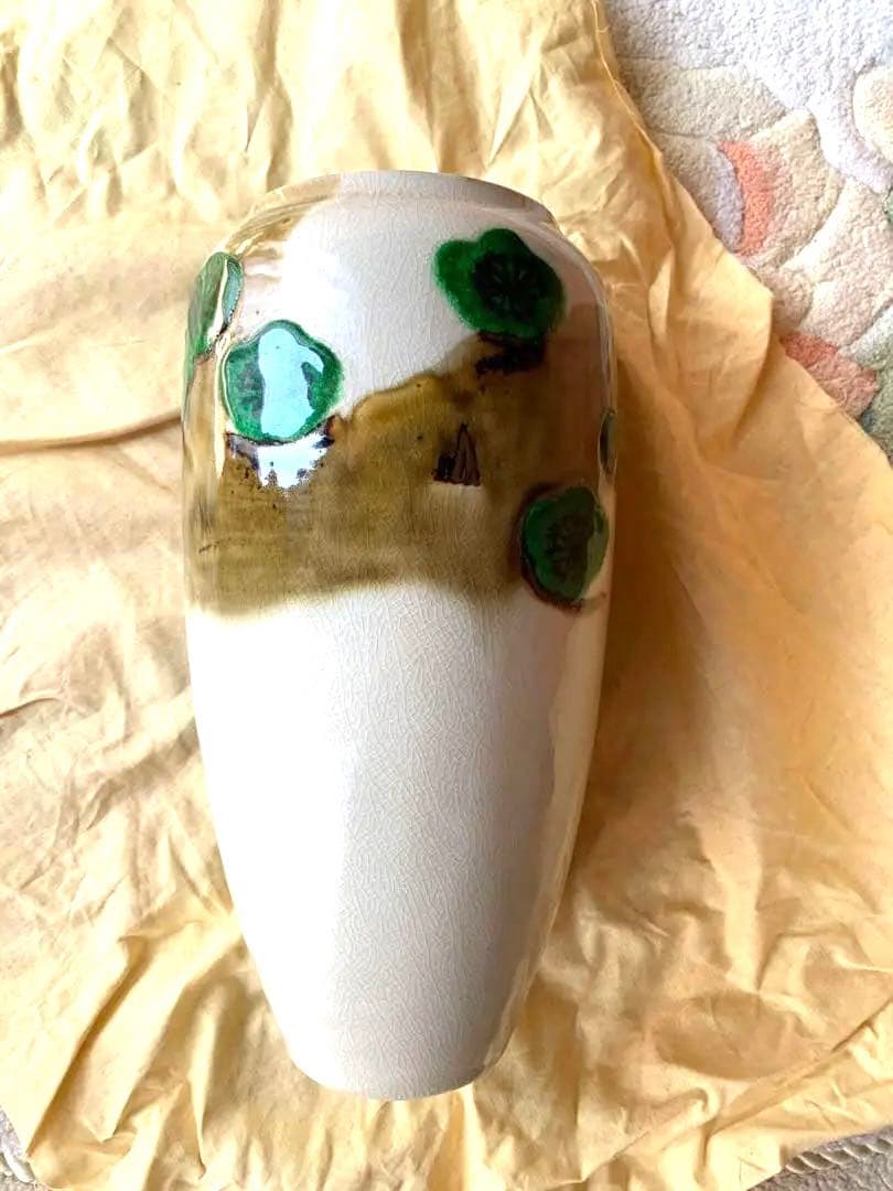 彩木梅文　花瓶　鈴木青々 作