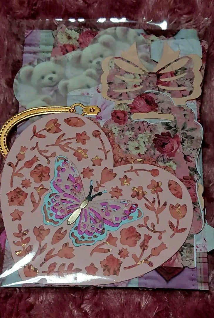 おすそ分けポケット⑤ くまちゃん平袋 紙ものセット♥おすそ分けファイル トッパー