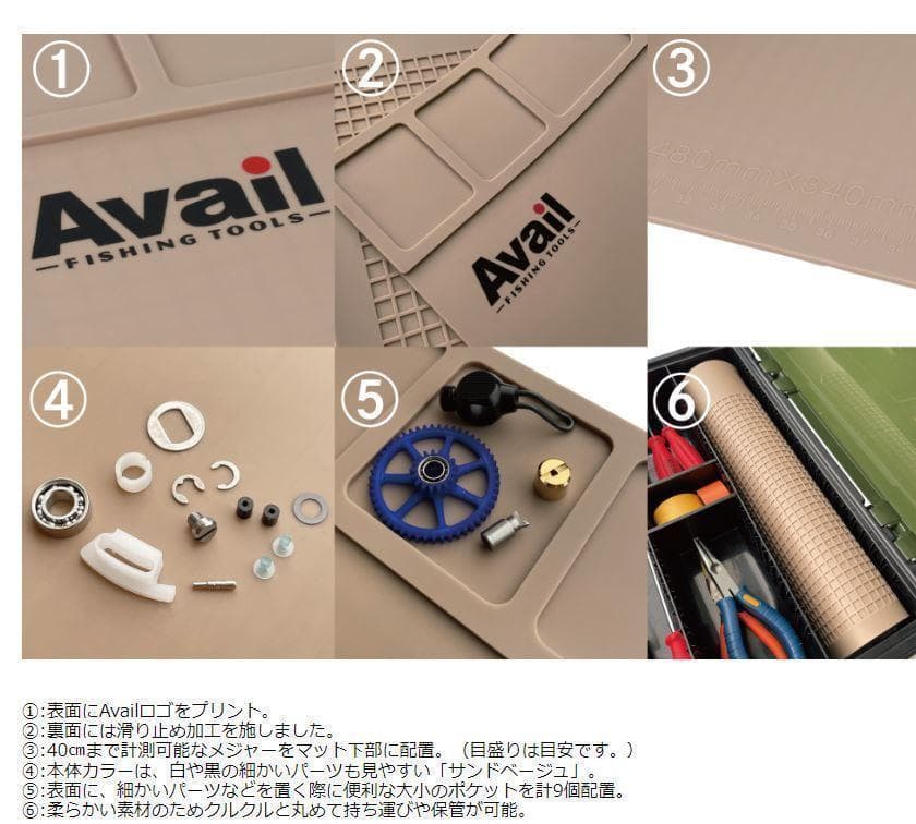 同梱　avail オリジナル メンテナンスマット 工具オイル配置しやすい