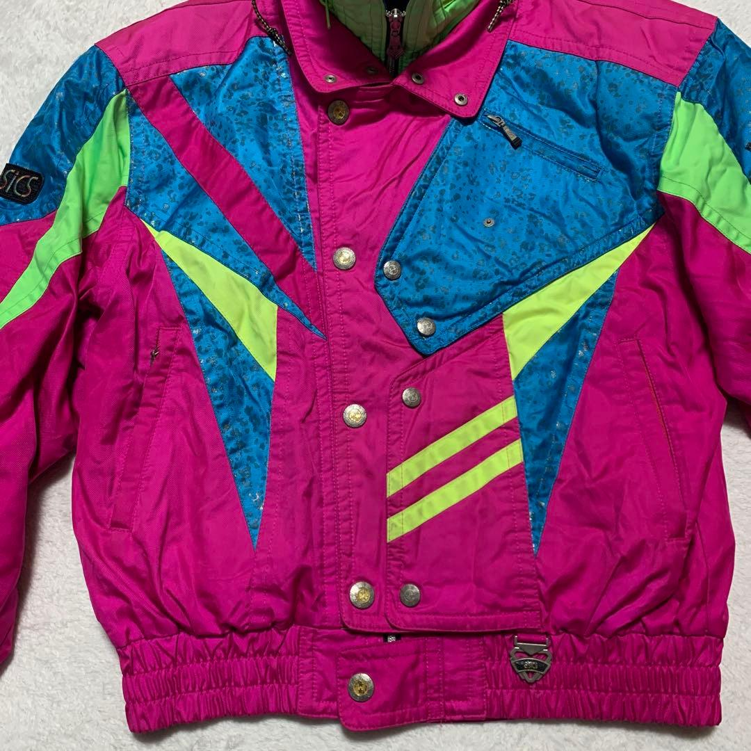 90's アシックス asics スキージャケット　ゲレンデ　派手ピンク