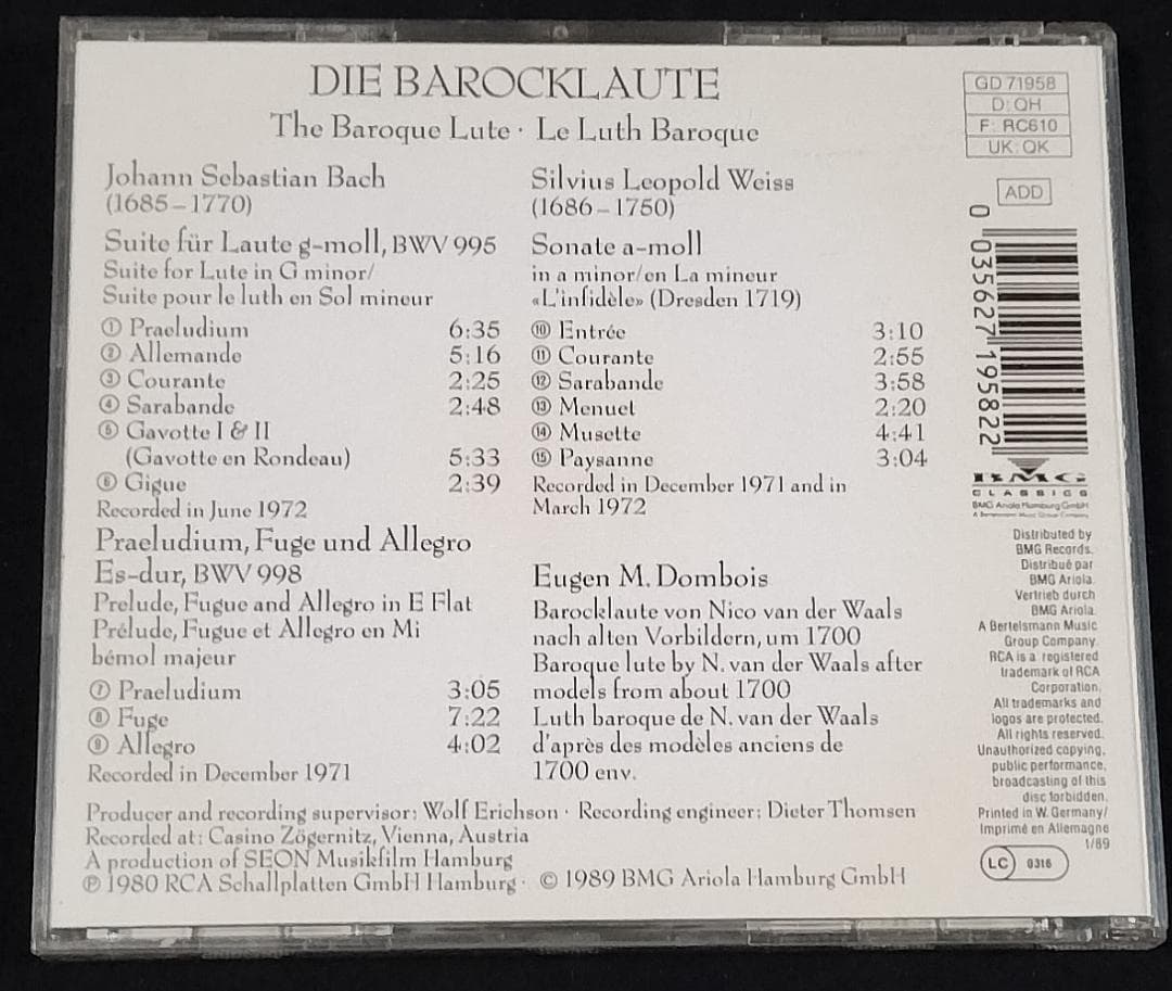 超！激レア！！Eugen Dombois \"The Baroqre Lute\"