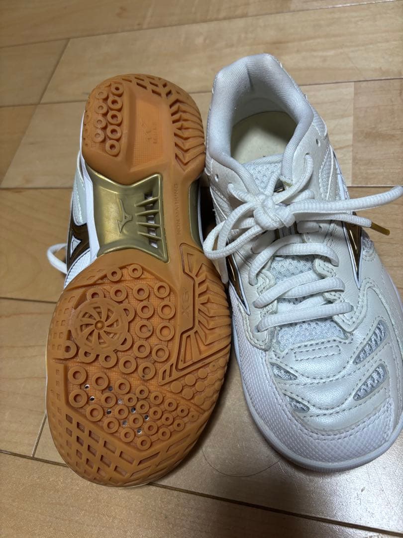 Mizuno バドミントンシューズ 21.0cm ホワイト/ゴールド