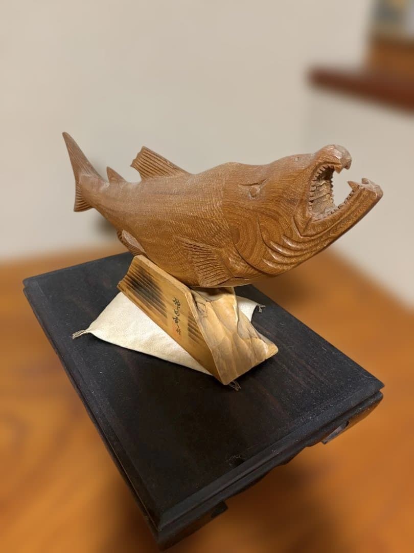 木彫　鮭59cm