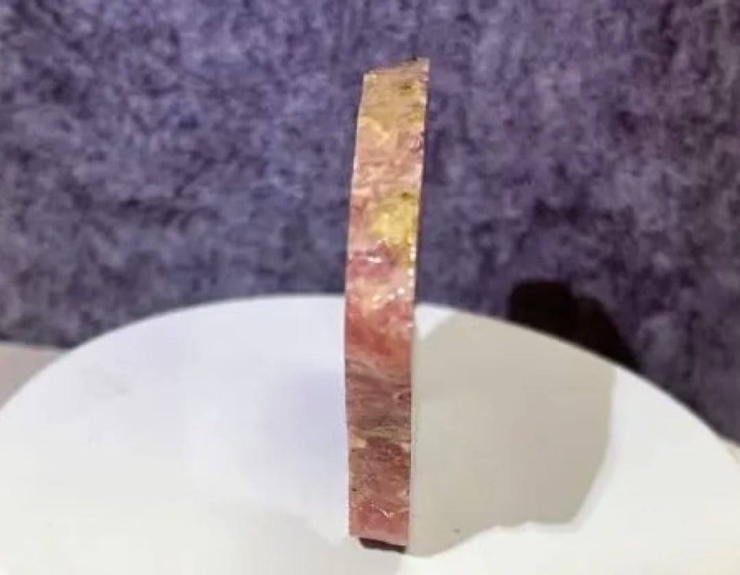 ❷インカローズ　キレイな縞目模様　原石　スライス