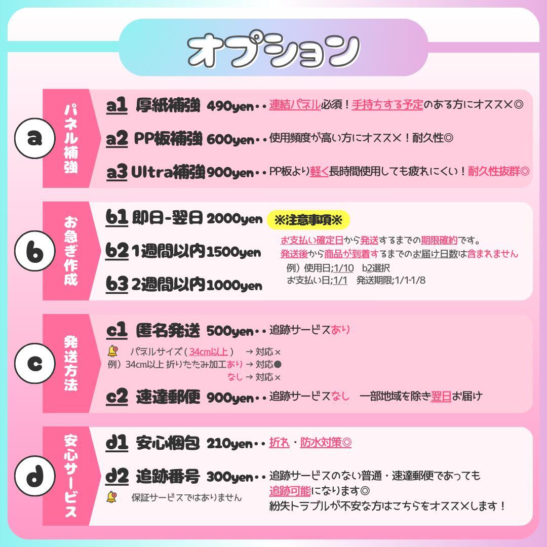 うちわ文字 団扇文字 連結パネル ネームボード オーダーページ