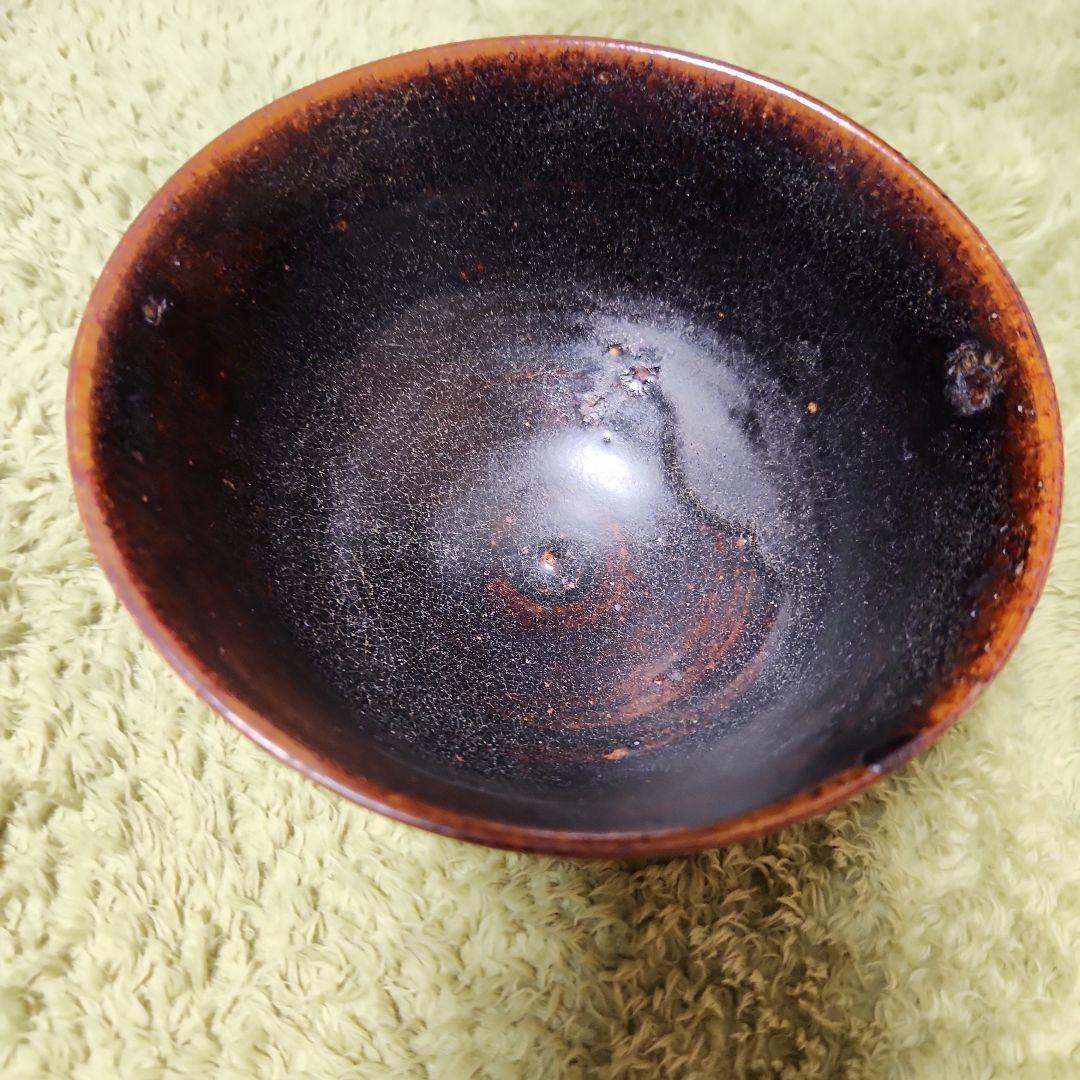 クメ-ル黒褐秞陶器茶碗