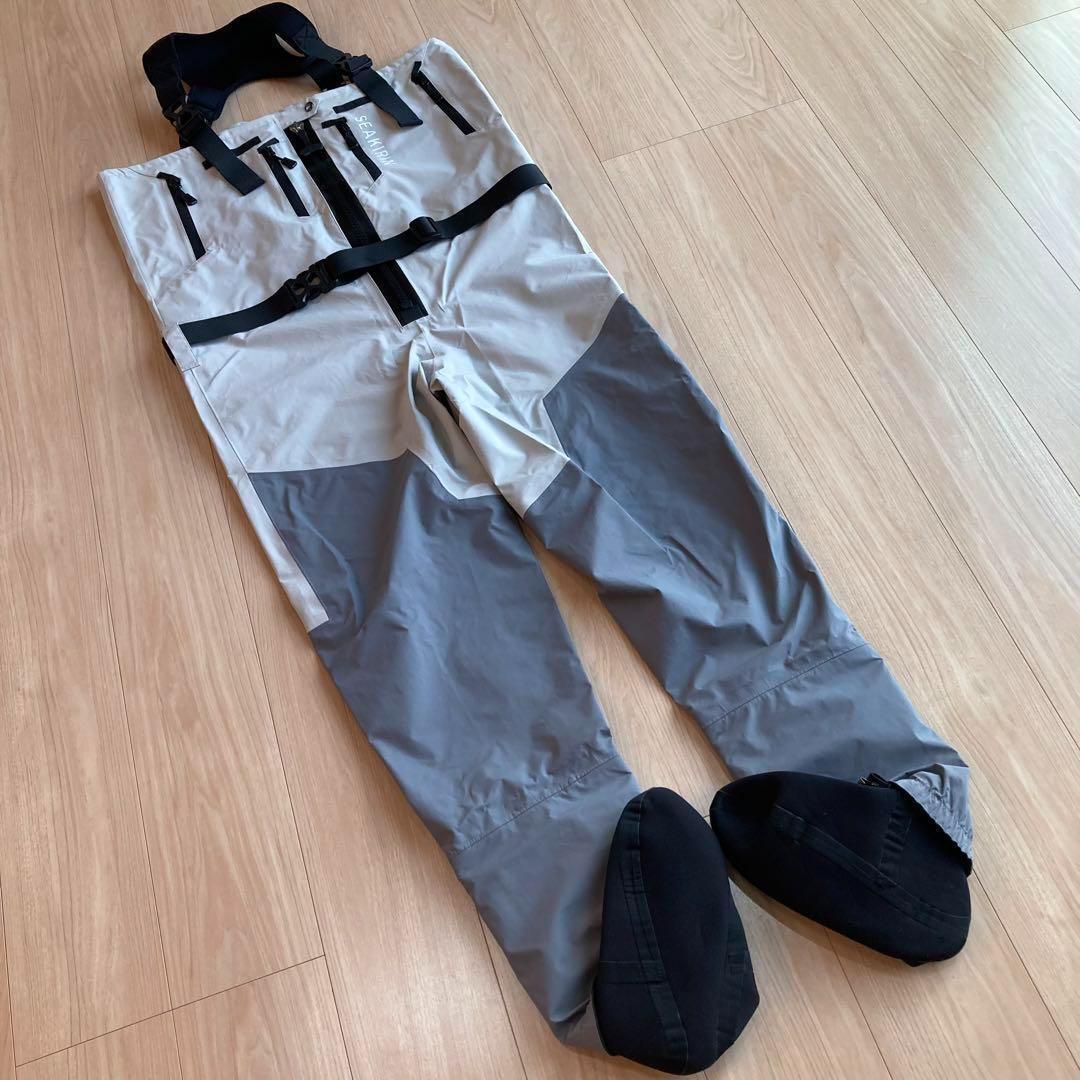 【新品】チェストハイウェダー 透湿素材 高品質 グレー Lサイズ　渓流　トラウト