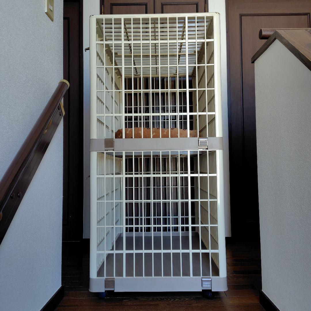 二段式キャットケージ ホワイト・グレー