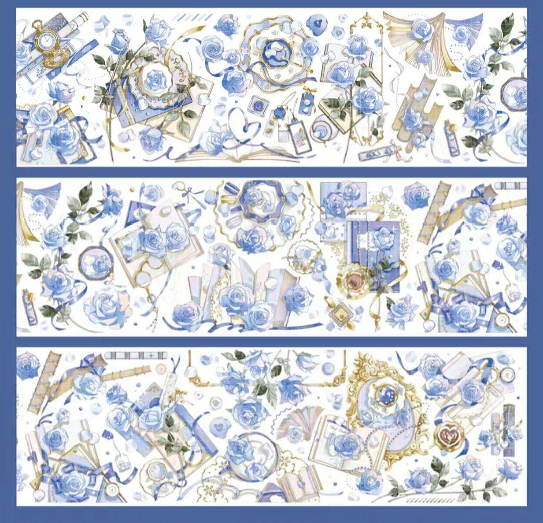 巻売 517★ 海外 マスキングテープ マステ PET 装飾 花 薔薇 贝壳光