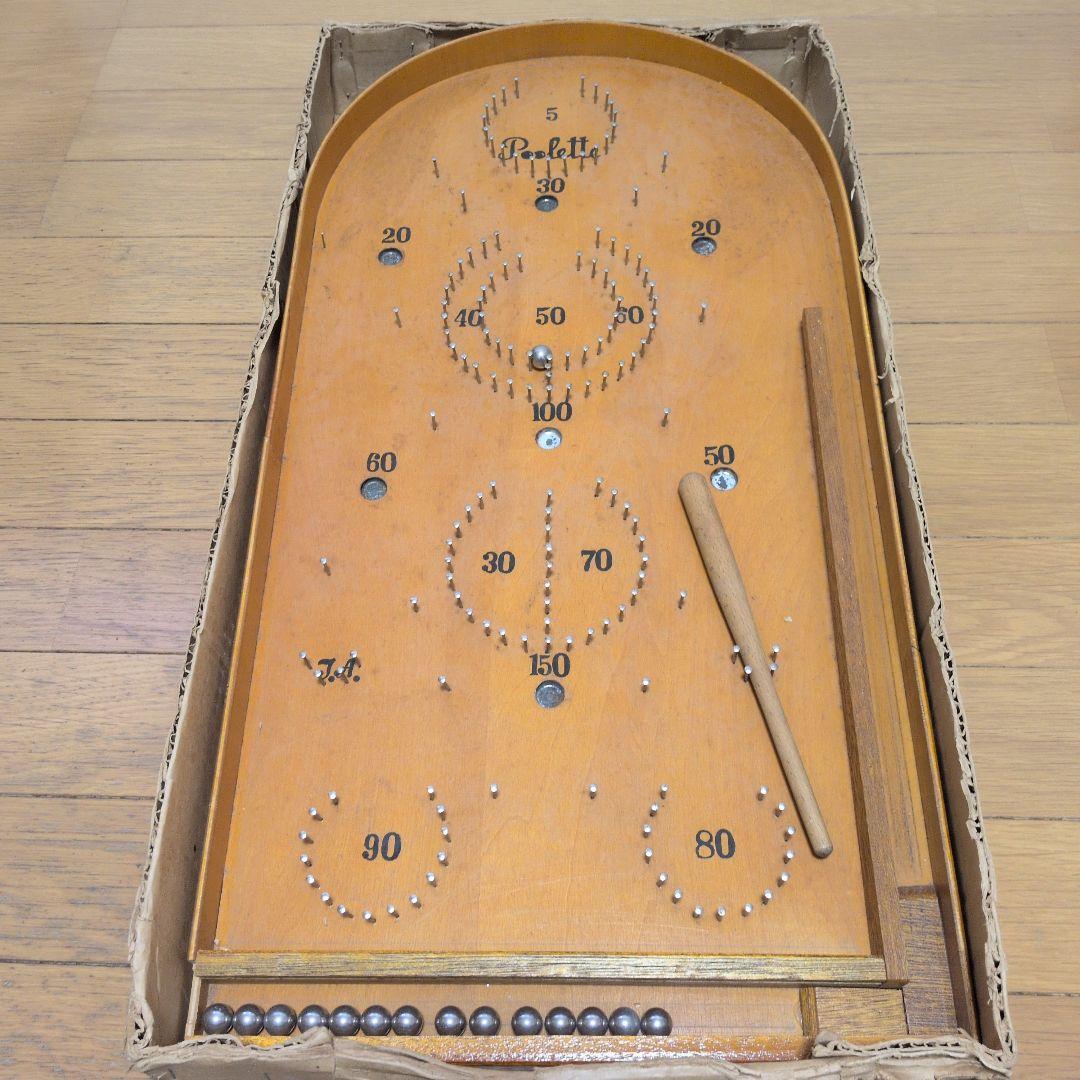 プーレー コリントゲーム 木製 パチンコ ピンボール 昭和レトロ ビンテージ