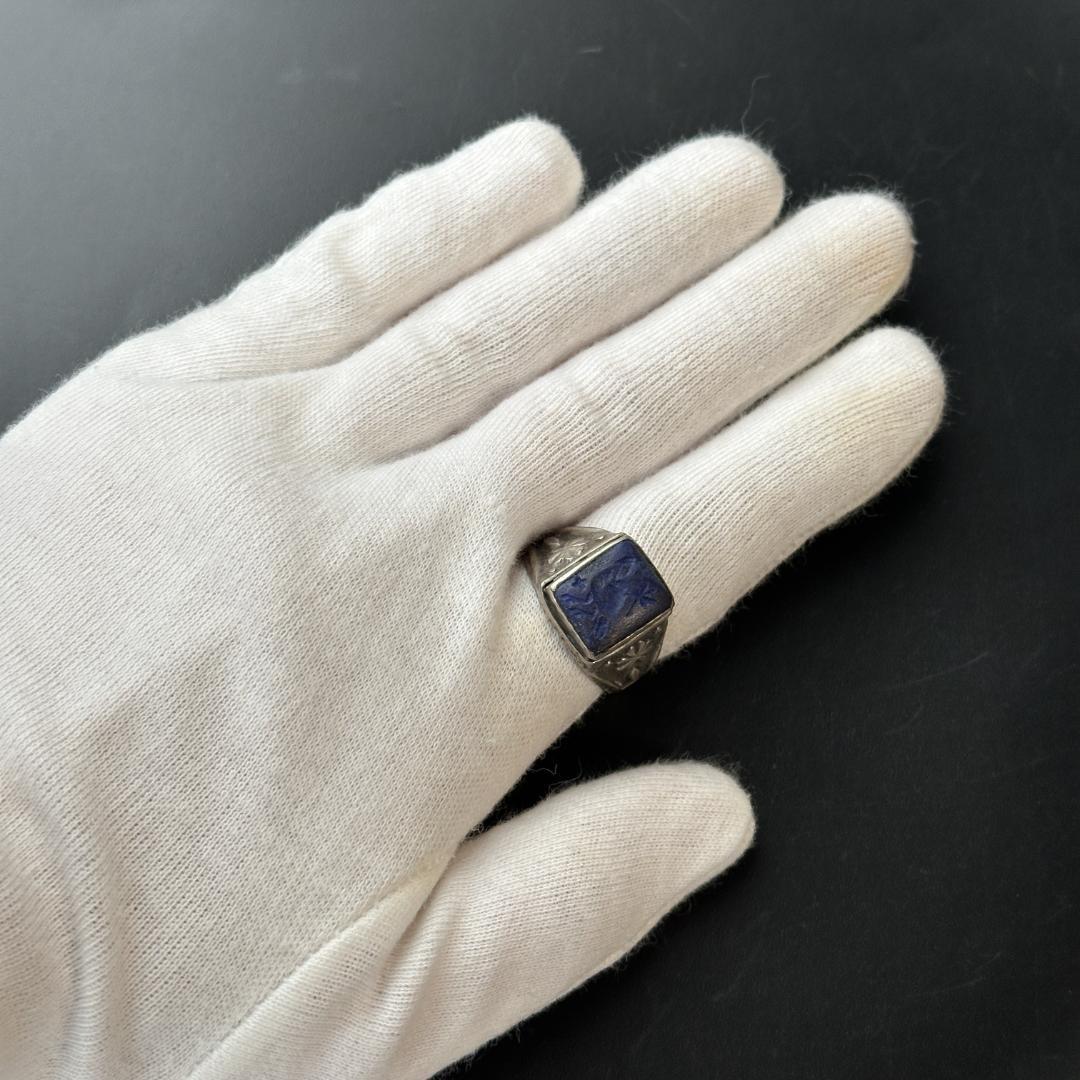 ビザンツ シルバーリング ラピスラズリ 指輪 パワーストーン 銀 1551
