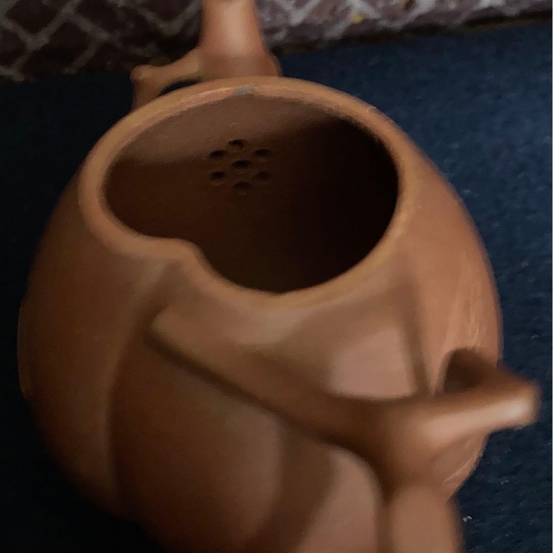 朱泥桃型茶心壷　朱泥急須　煎茶