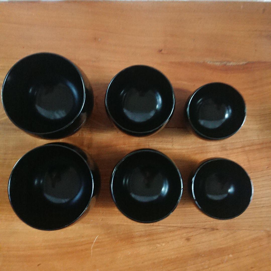 未使用 ミニマム 漆器 応量椀 応量器 お椀 入れ子 コムサデモード シック