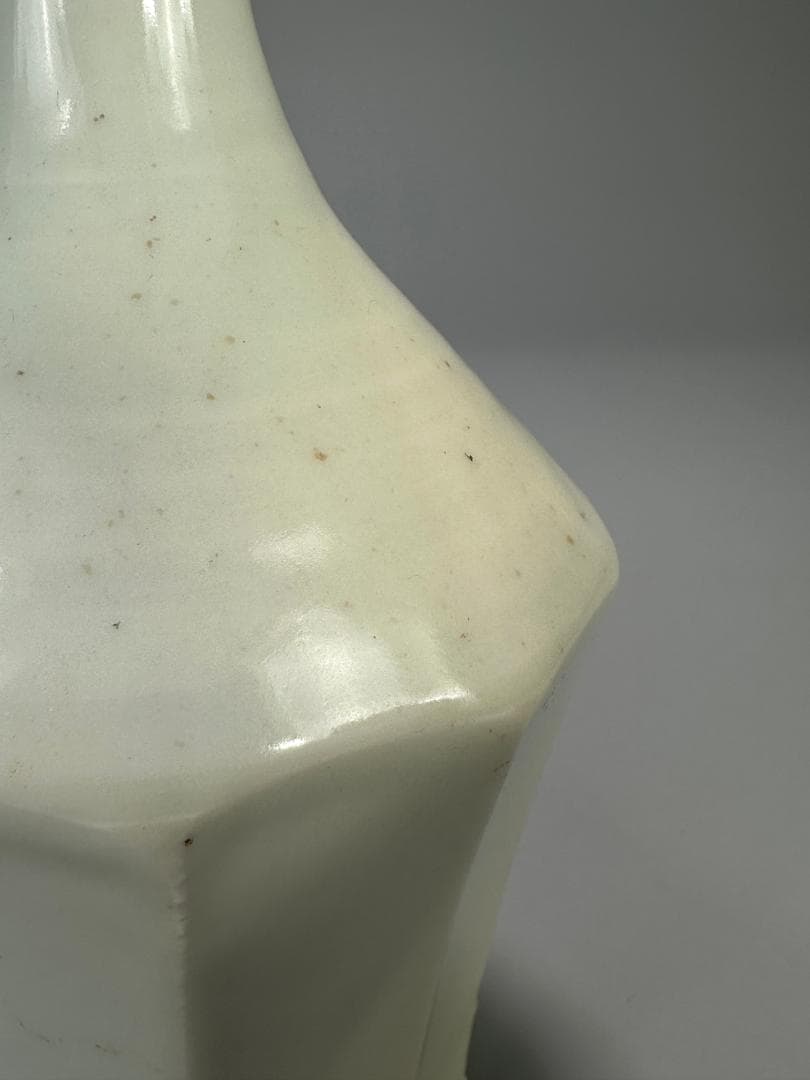 日本美術　古伊万里　白磁　面取徳利　李朝風　時代花瓶　美品　朝鮮半島古美術