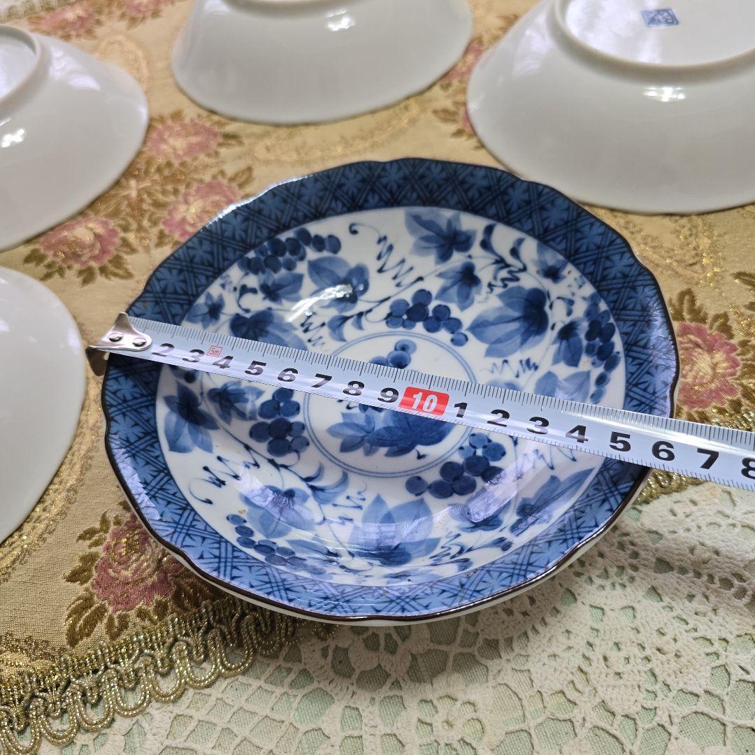 有田焼　聖窯 新品　取り皿　小皿　5枚セット　和食器 青と白の花柄陶器皿