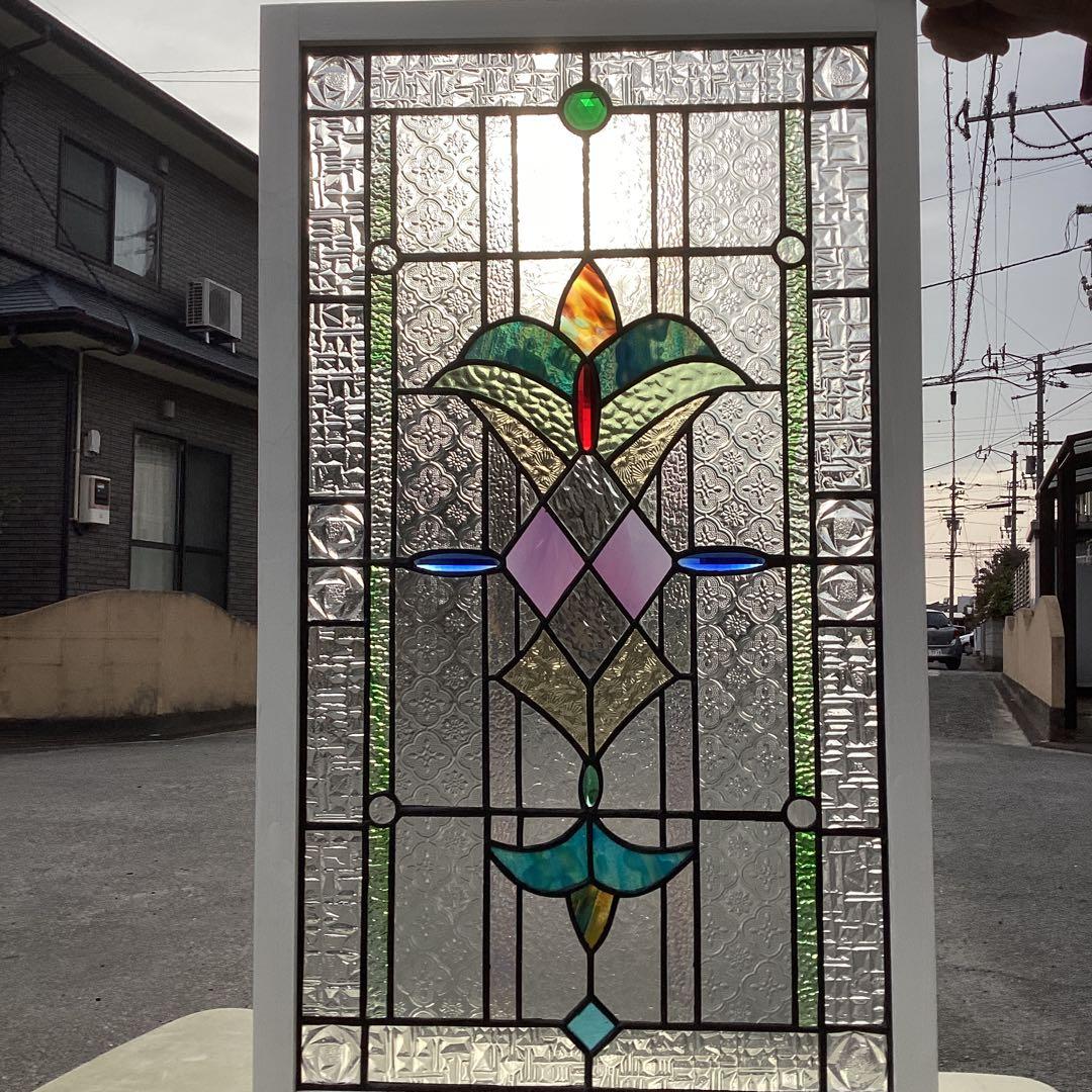 ステンドグラスパネル住宅用　アンテイーク調ウイングP(1441)