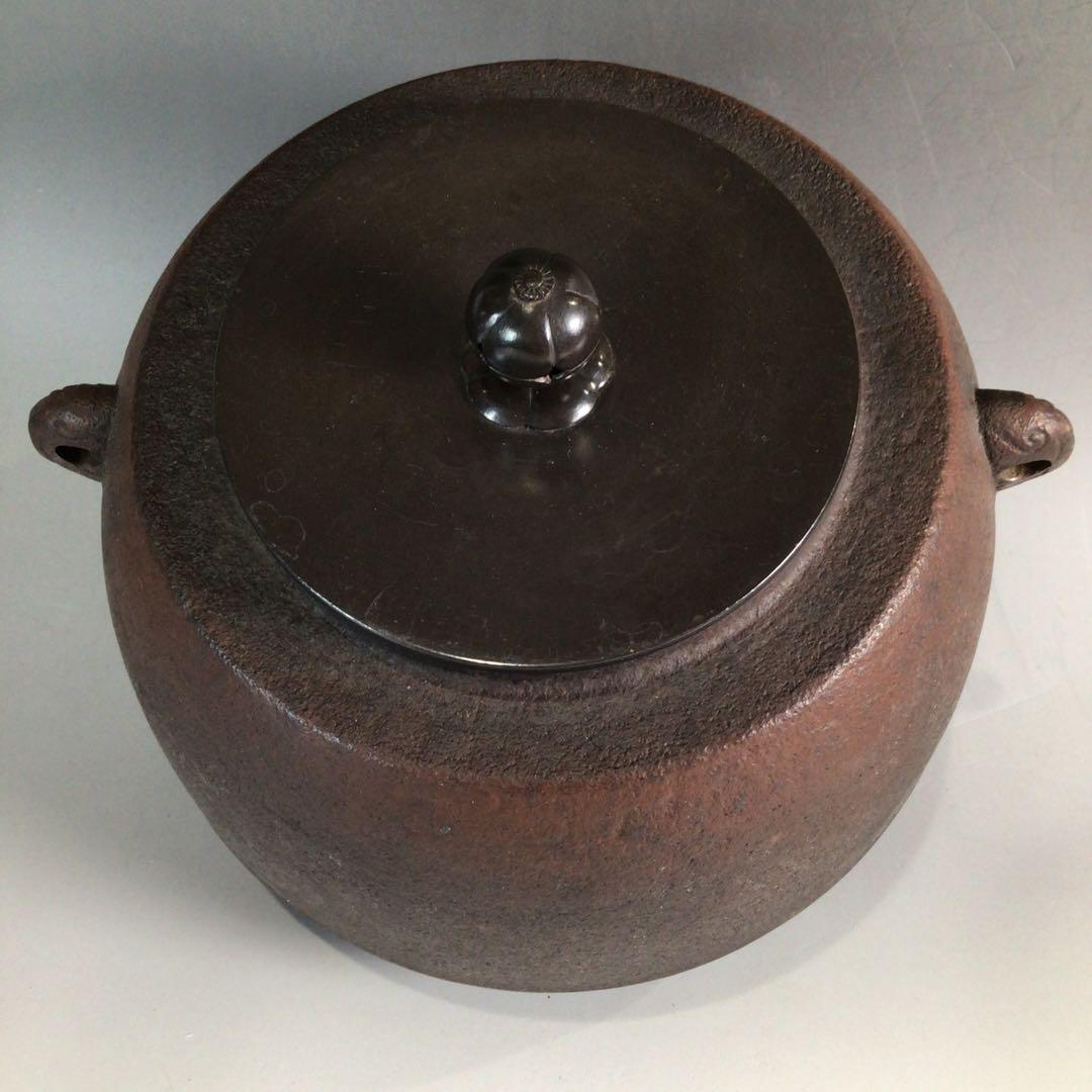 Ｐ２９３　茶釜　『人間国宝　高橋敬典造』『手取釜』　共箱　茶道具