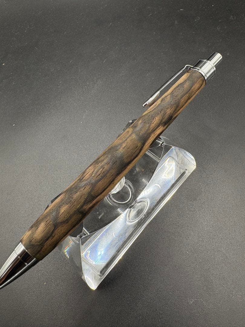 486 極上　黒柿　孔雀杢　木軸シャーペン　ボールペン