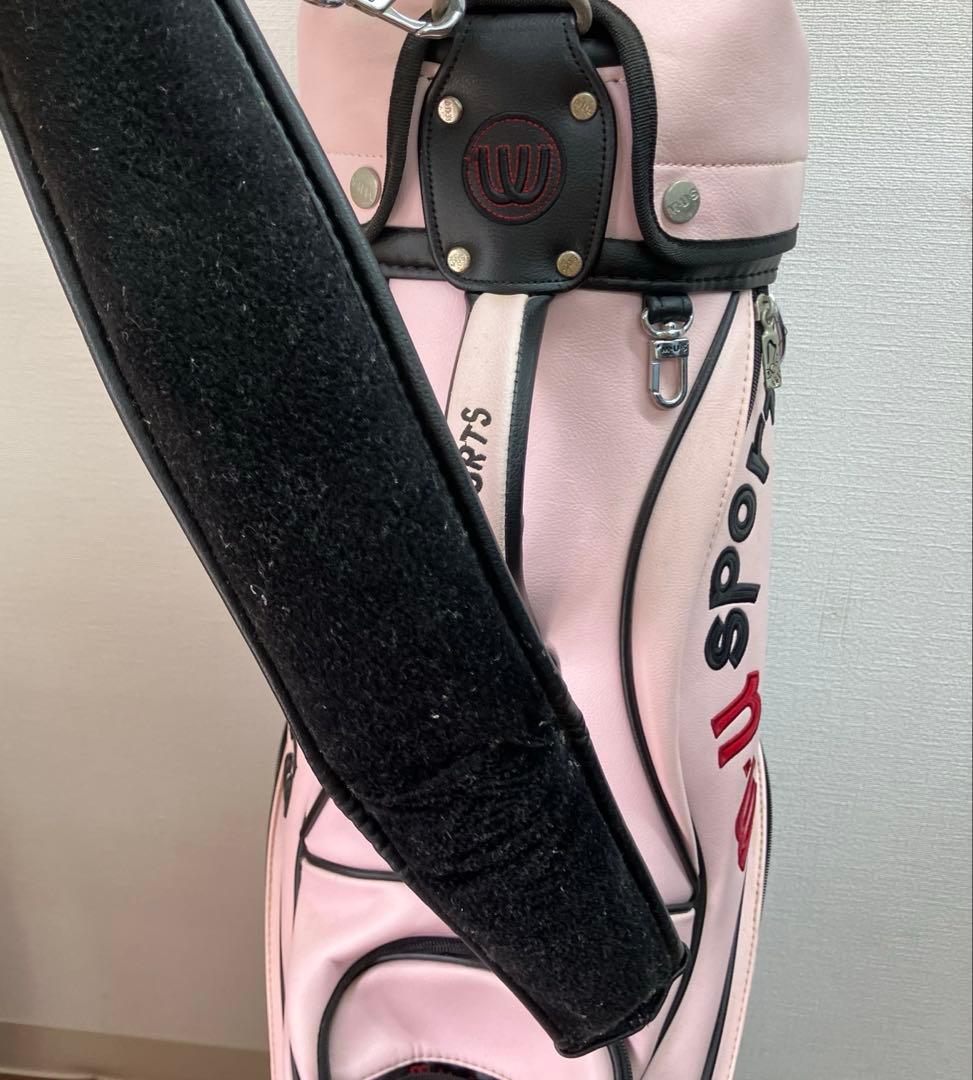 M・U SPORTS ミエコウエサコ　キャディバッグ　ゴルフバッグ　ピンク