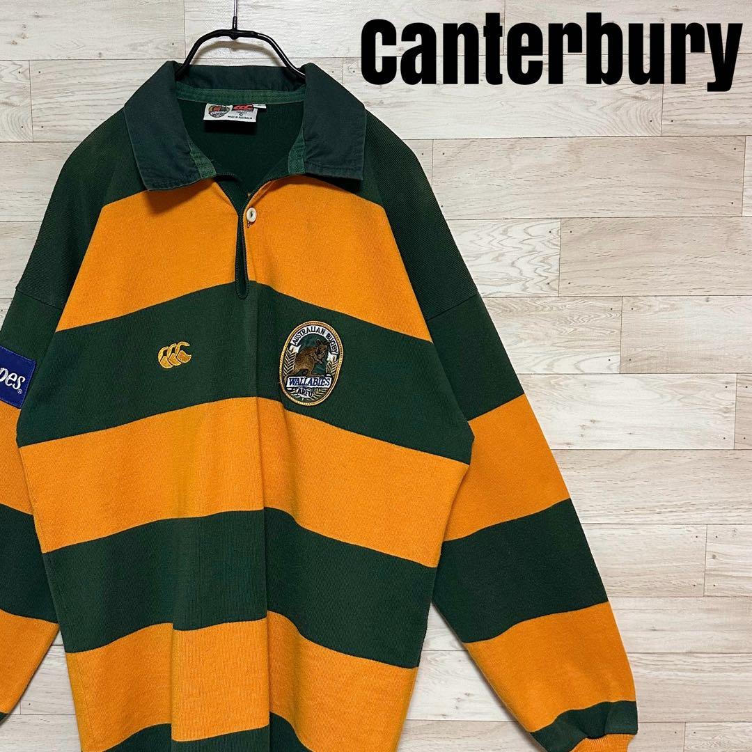 ✨Canterbury カンタベリー 長袖 ボーダー ラガーシャツ M✨