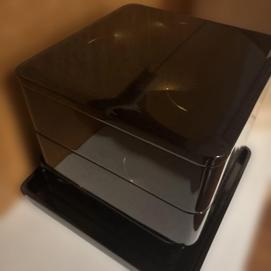 輪島塗 三段重 黒呂色 飛花沈金　小西啓介作　重箱 木箱付 お正月/祝膳