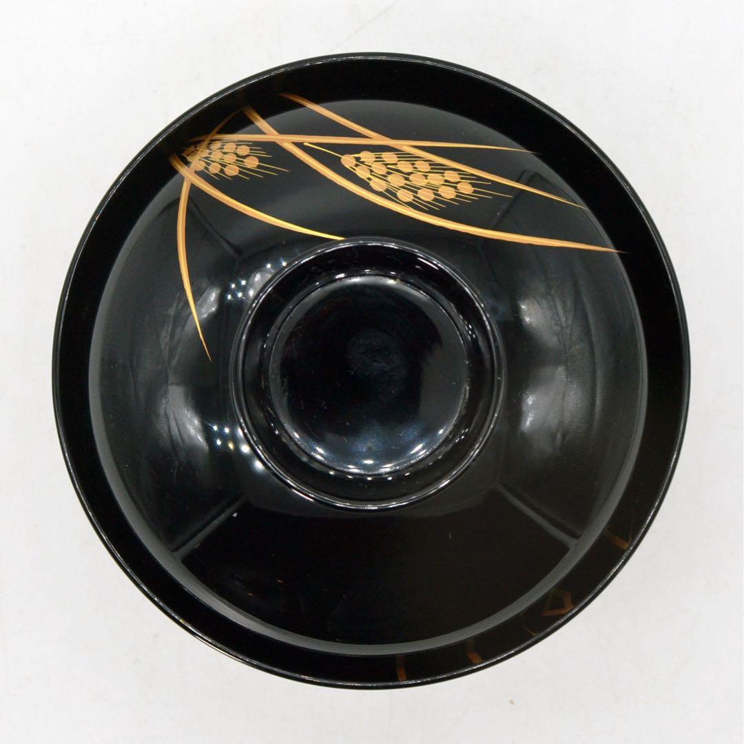 昭和レトロ 京漆匠 象彦　お椀　稲穂椀 五客揃い