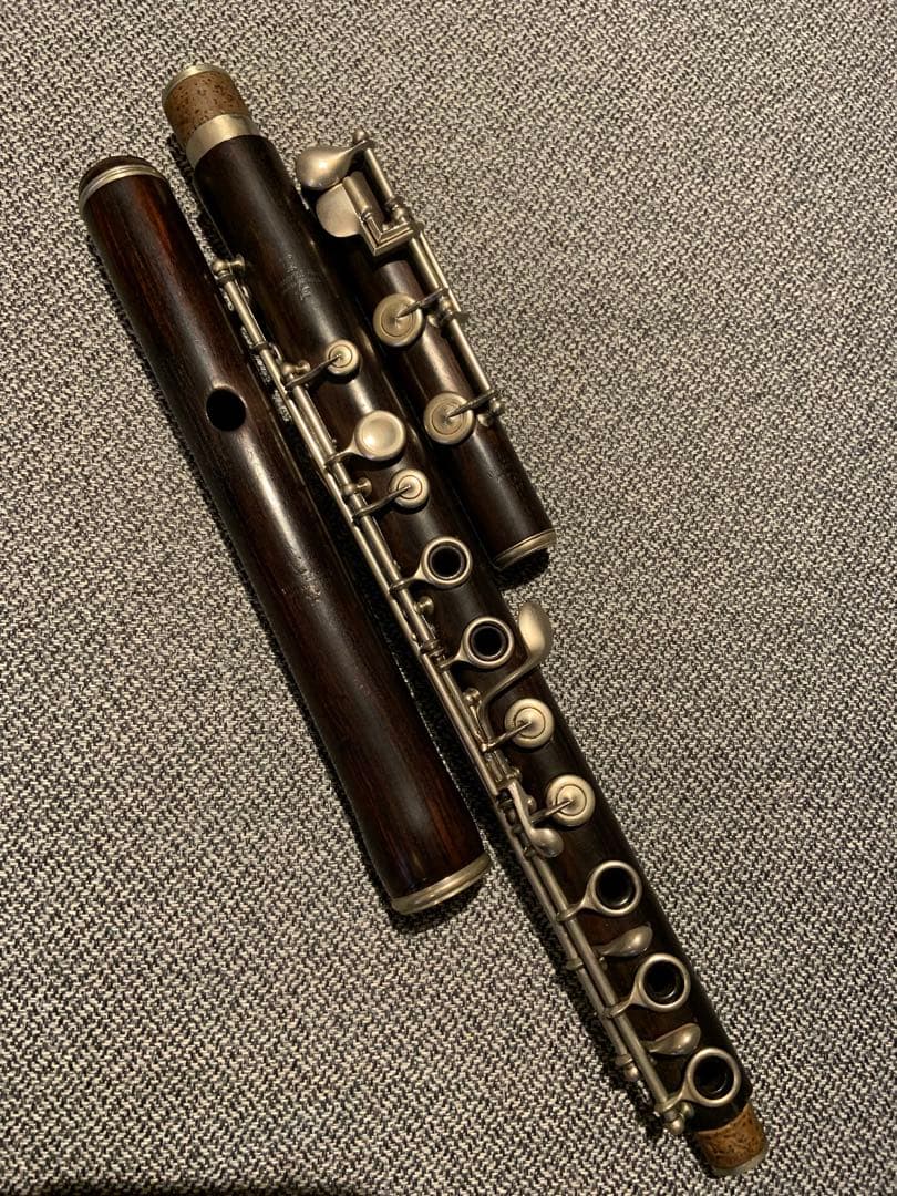 【19世紀オリジナル】円錐ベーム式木製フルート　19世紀末パリ製　コーカスウッド