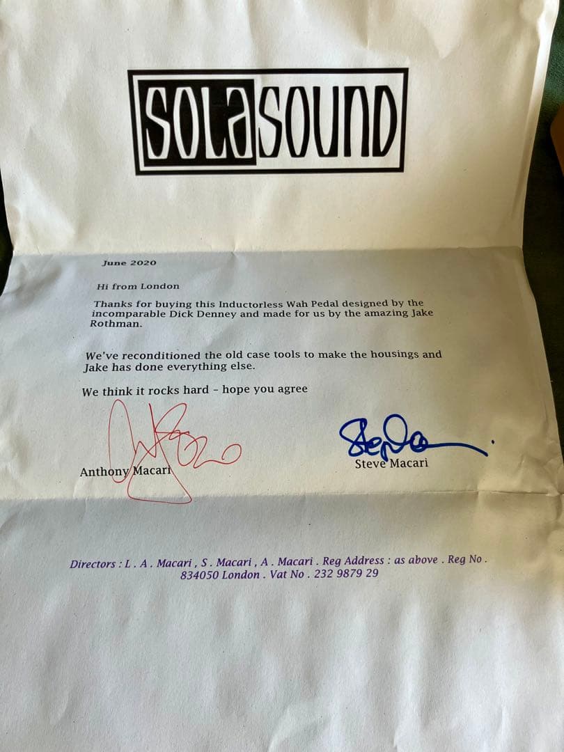 COLORSOUND Wah-Wah エフェクター　London uk