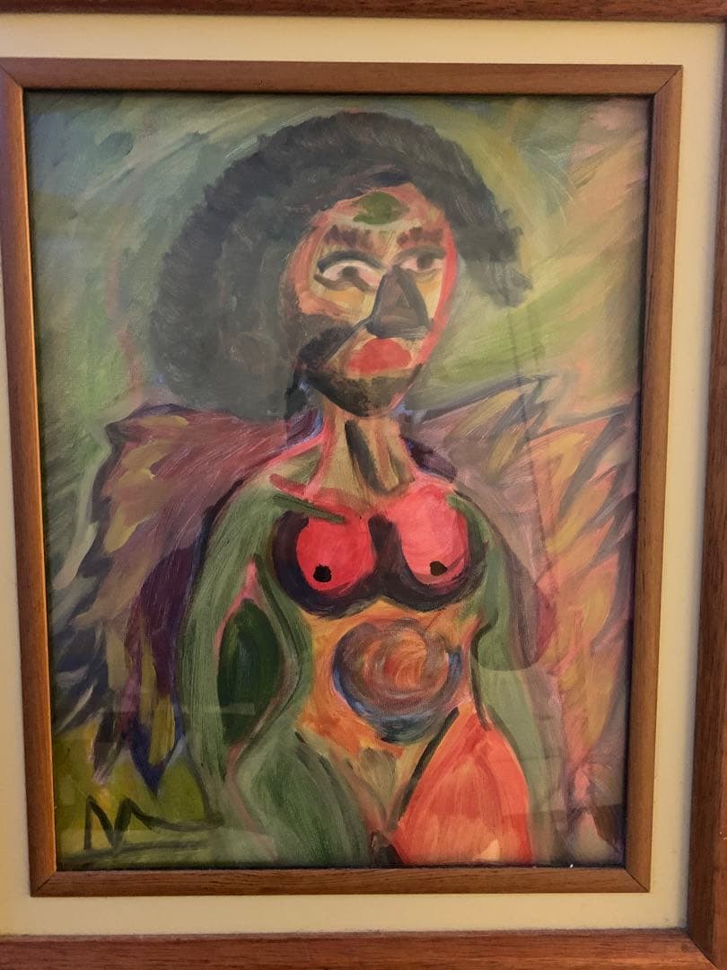 Three colours lady boy 油絵