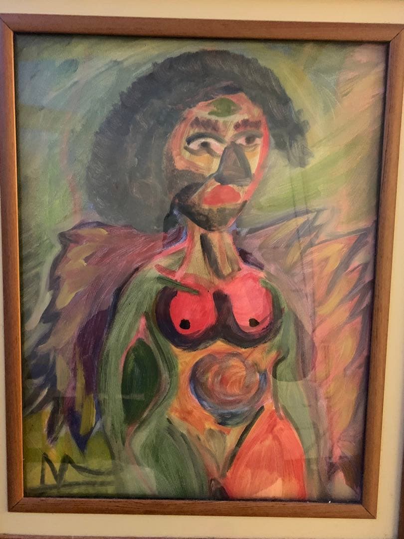 Three colours lady boy 油絵