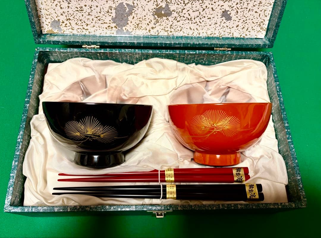 【新品】 輪島塗　夫婦椀　箸付き　漆