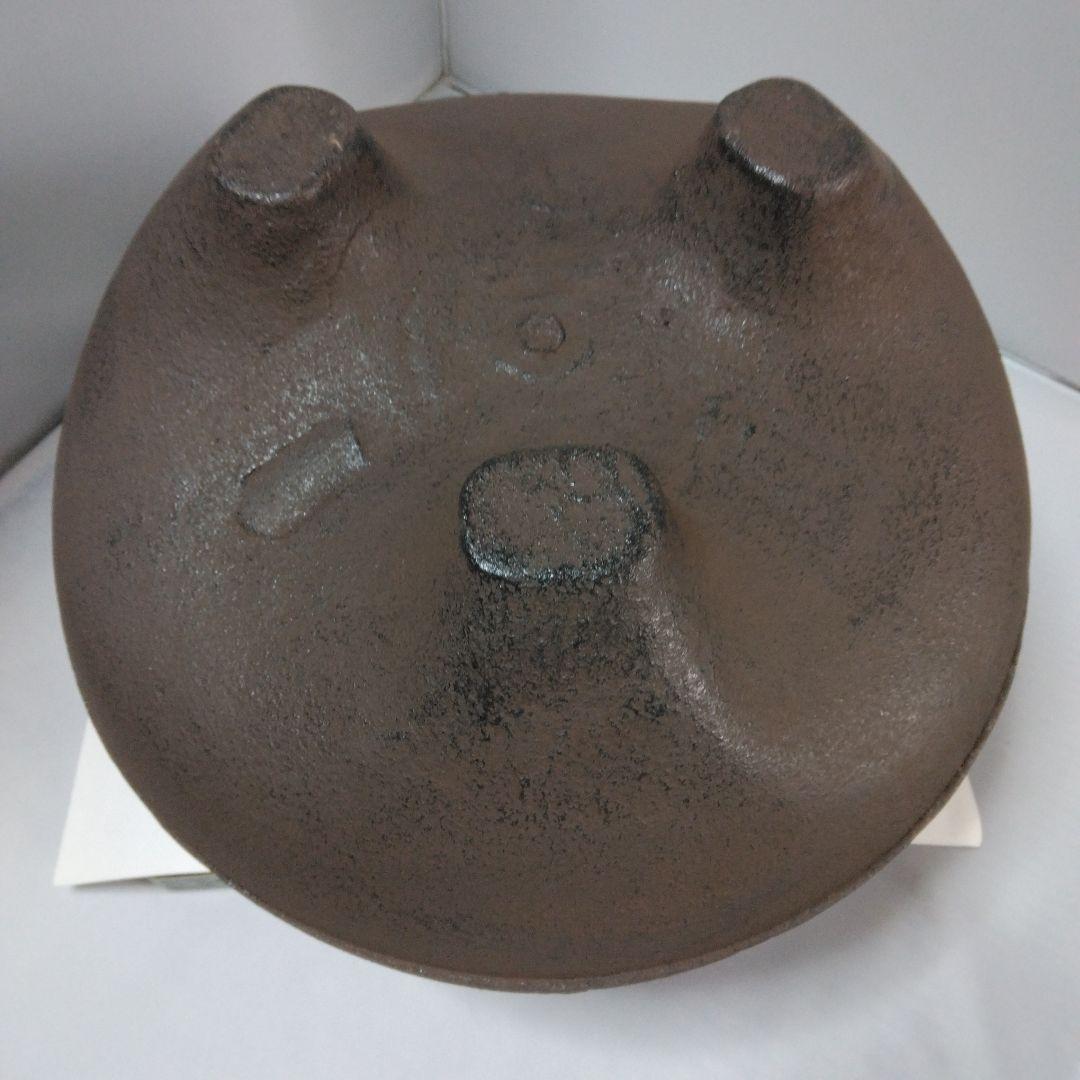 鬼面 風炉釜 　鉄　陶製敷瓦付　京焼　京のお道具