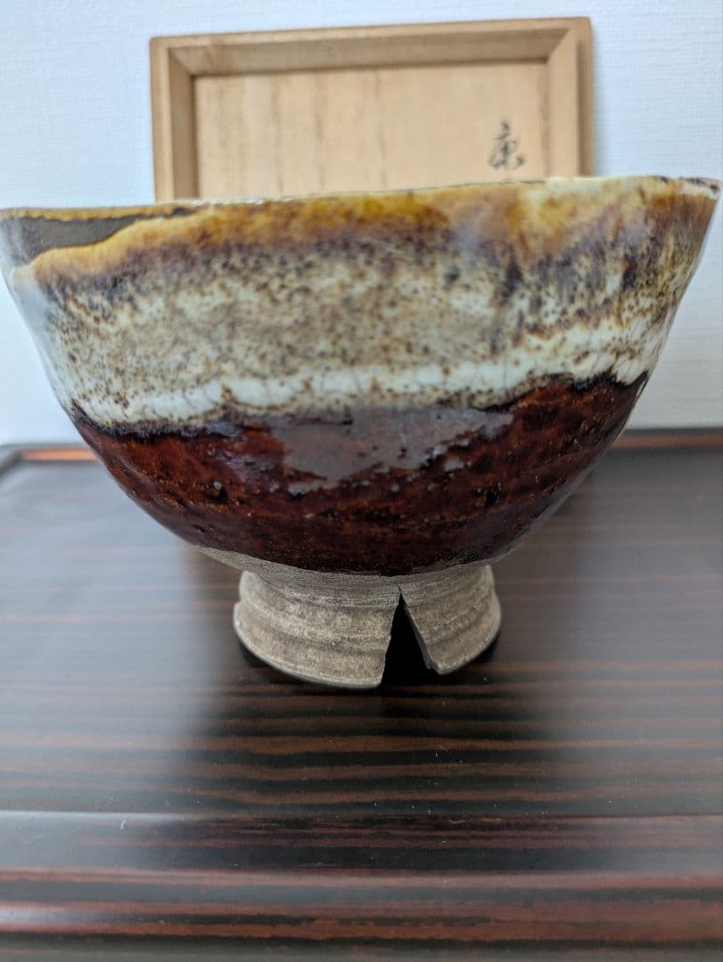 26日まで　時代物　青木木米　茶碗　割高台　 箱書付　茶道具　抹茶碗