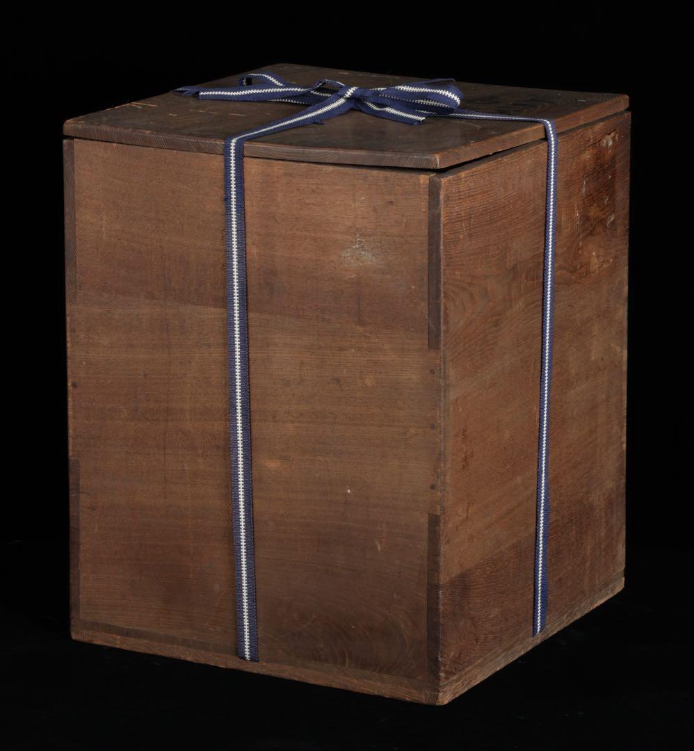 朝鮮美術 須恵器 新羅土器 壺 新羅無細土 出土品 木製台座 箱付 骨董 古美術