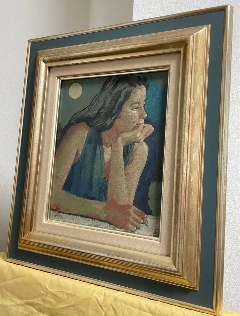 上田耕造 油彩 1998年作 F3 原画 真作保証 1点もの