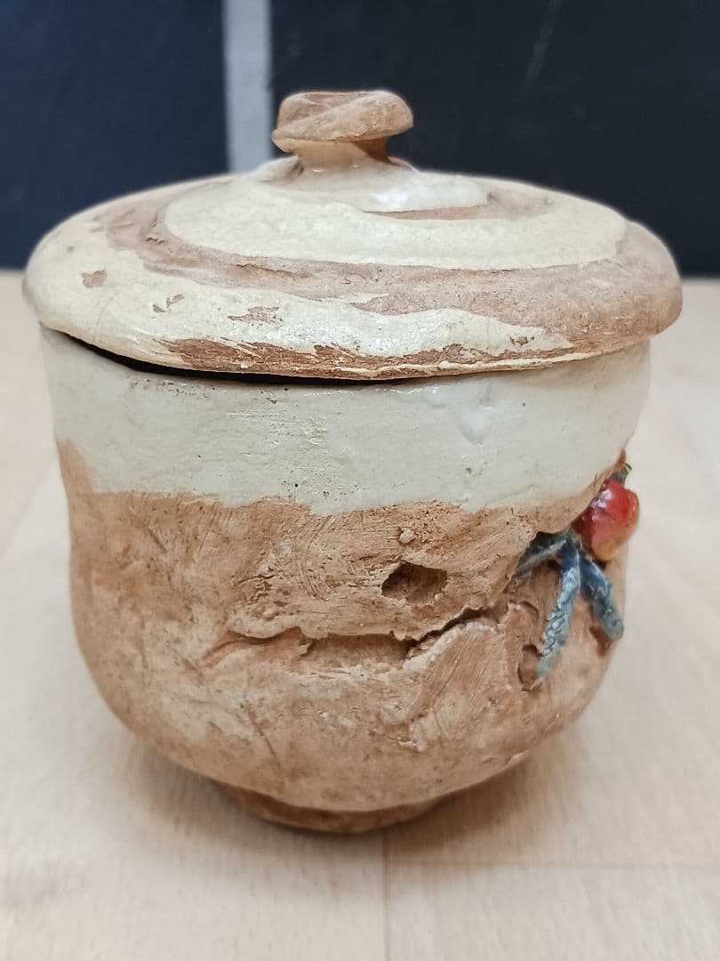 水月焼　 蟹　蓋付茶碗　湯呑　 蟹細工　 茶器　在銘